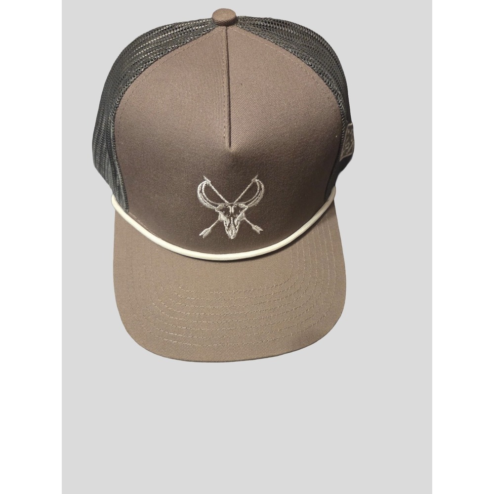 Southern String Hat Co. Brown Rope Trucker Hat Steer Skull Snapback